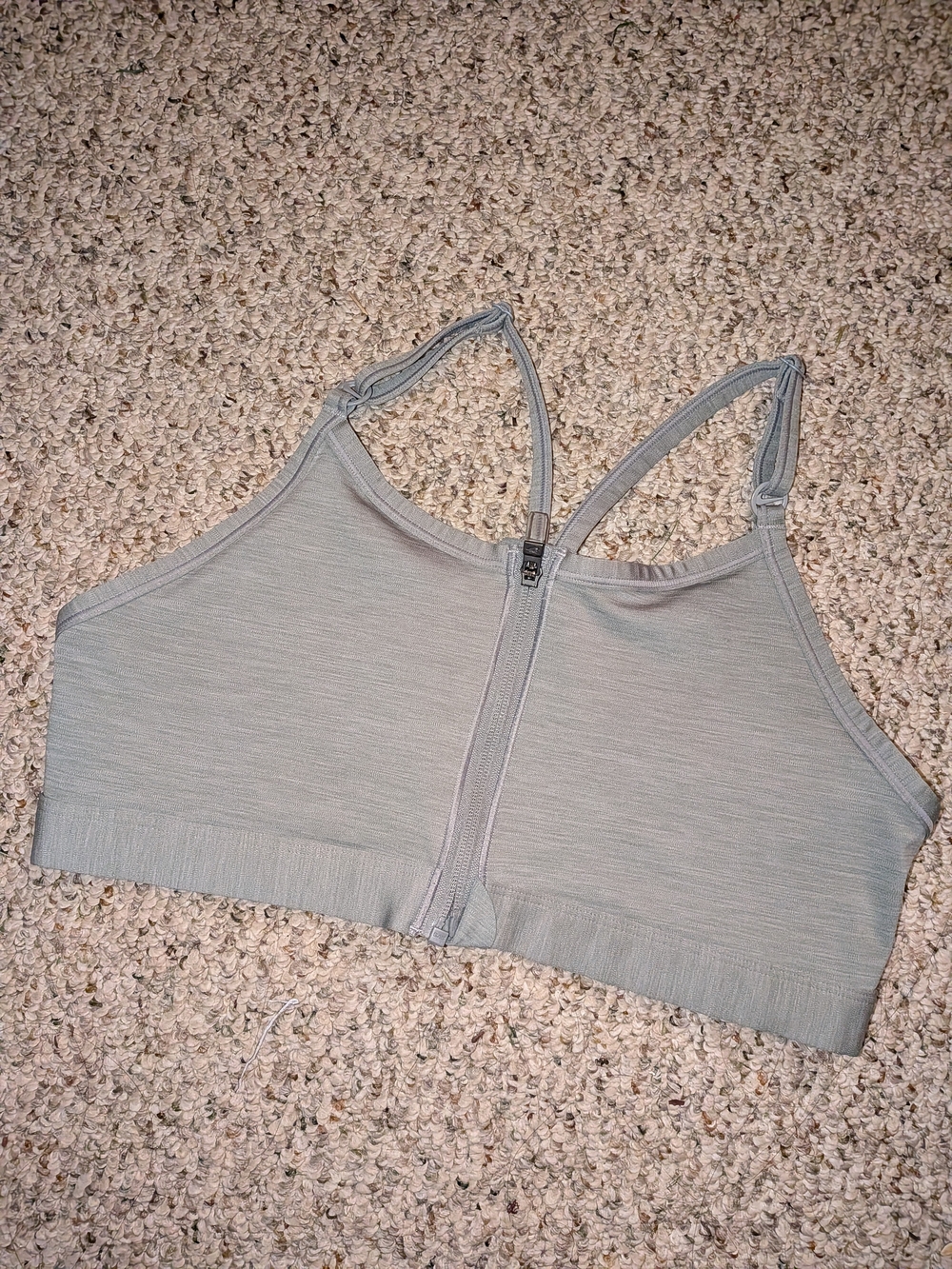 Nike Front-Zip Light Gray Sports Bralette